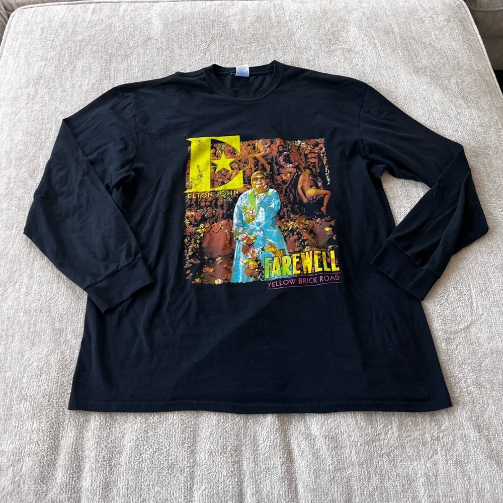 Elton John Farewell Yellow Brick Road Tour Long Sleeve Graphic Tee 2XL - Picture 2 of 5
